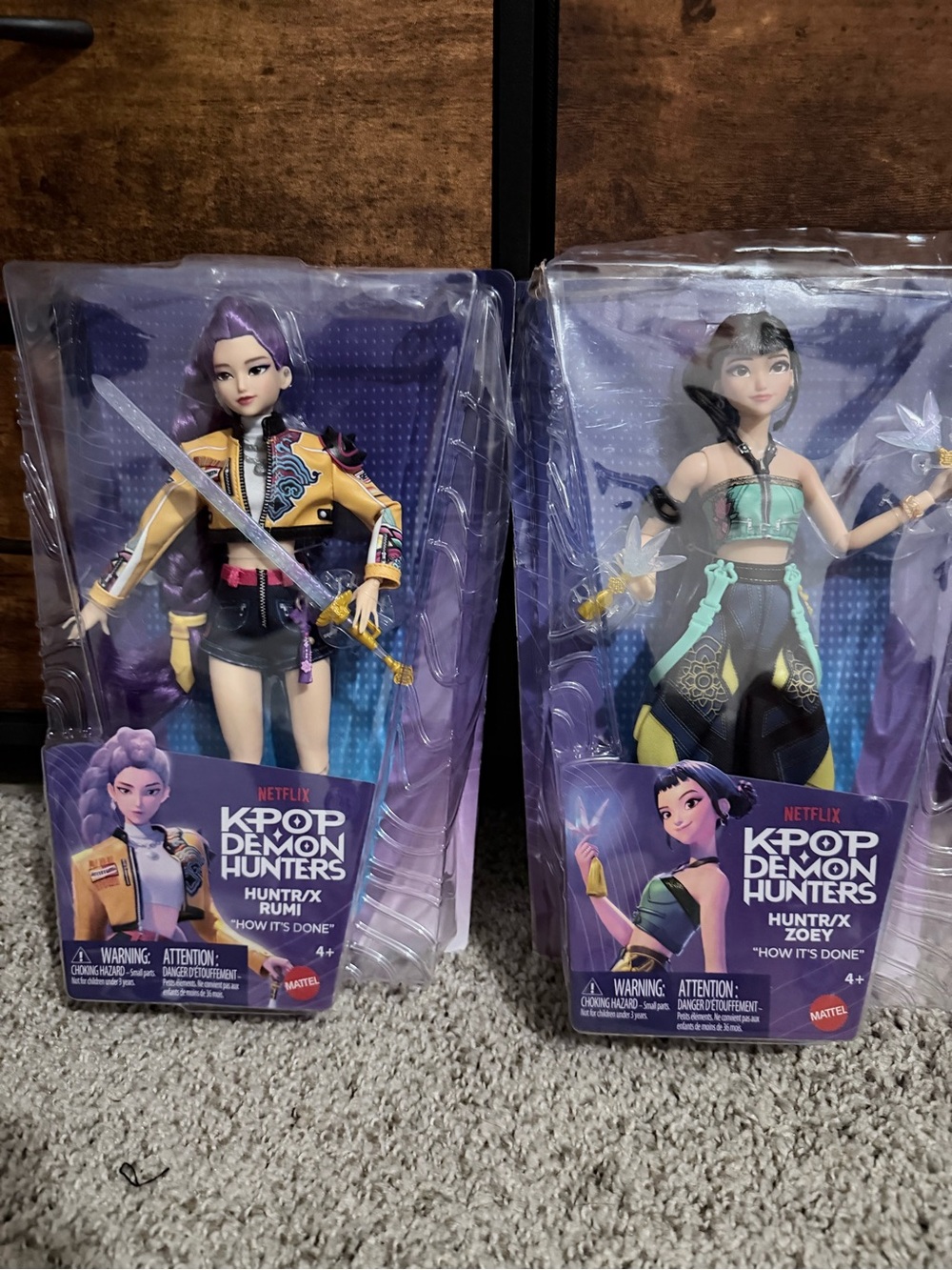 Mattel K-Pop Demon Hunters Rumi & Zoey Dolls with Purple & Black Accents